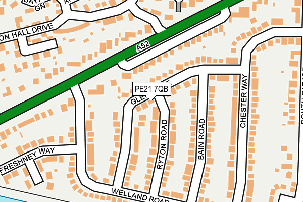PE21 7QB map - OS OpenMap – Local (Ordnance Survey)