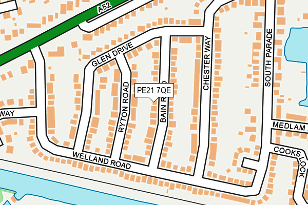 PE21 7QE map - OS OpenMap – Local (Ordnance Survey)