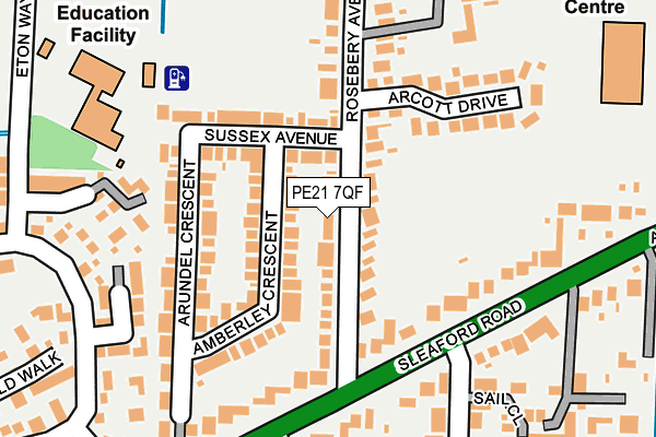 PE21 7QF map - OS OpenMap – Local (Ordnance Survey)