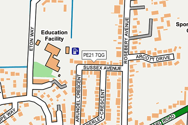 PE21 7QG map - OS OpenMap – Local (Ordnance Survey)