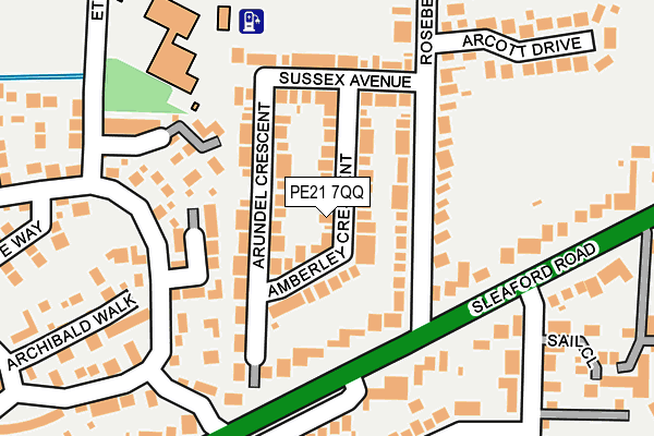 PE21 7QQ map - OS OpenMap – Local (Ordnance Survey)
