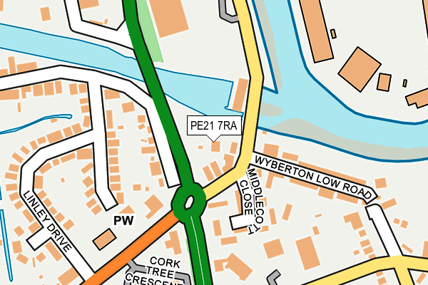 PE21 7RA map - OS OpenMap – Local (Ordnance Survey)