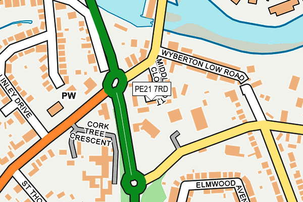 PE21 7RD map - OS OpenMap – Local (Ordnance Survey)