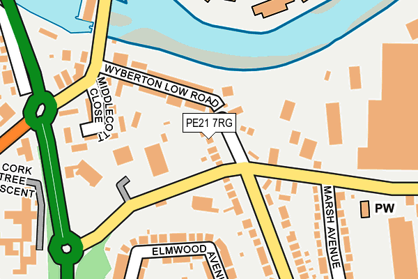 PE21 7RG map - OS OpenMap – Local (Ordnance Survey)