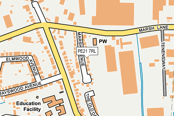 PE21 7RL map - OS OpenMap – Local (Ordnance Survey)