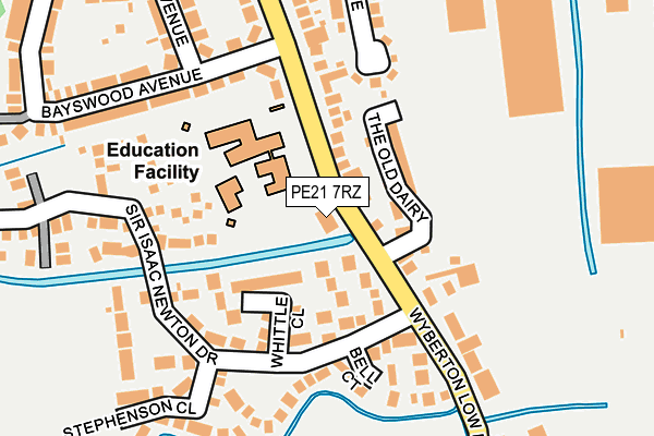 PE21 7RZ map - OS OpenMap – Local (Ordnance Survey)