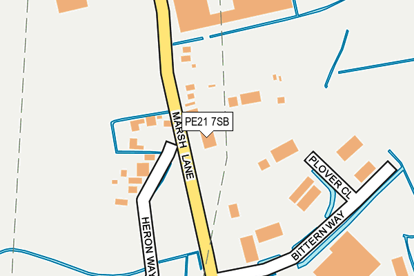 PE21 7SB map - OS OpenMap – Local (Ordnance Survey)