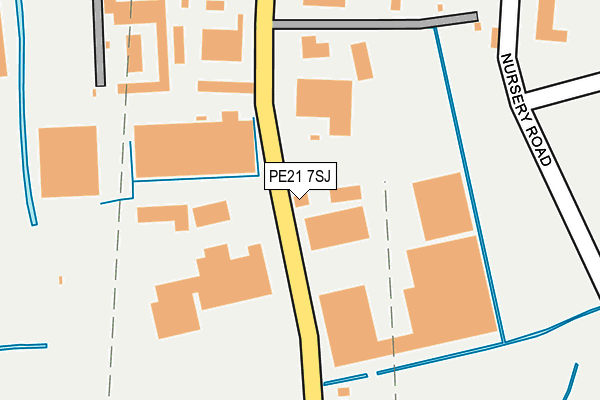 PE21 7SJ map - OS OpenMap – Local (Ordnance Survey)