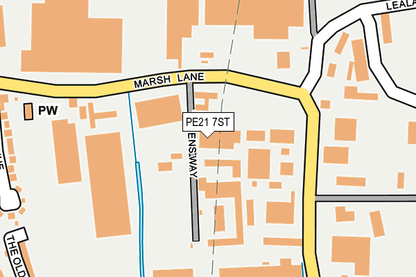 PE21 7ST map - OS OpenMap – Local (Ordnance Survey)