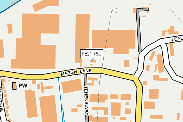 PE21 7SU map - OS OpenMap – Local (Ordnance Survey)