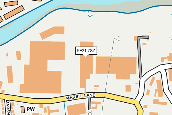PE21 7SZ map - OS OpenMap – Local (Ordnance Survey)