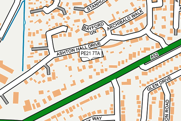 PE21 7TA map - OS OpenMap – Local (Ordnance Survey)
