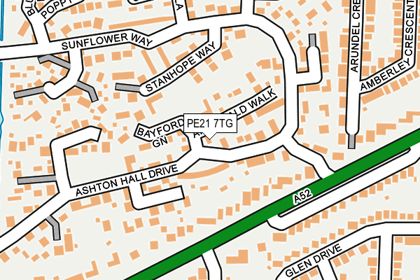 PE21 7TG map - OS OpenMap – Local (Ordnance Survey)