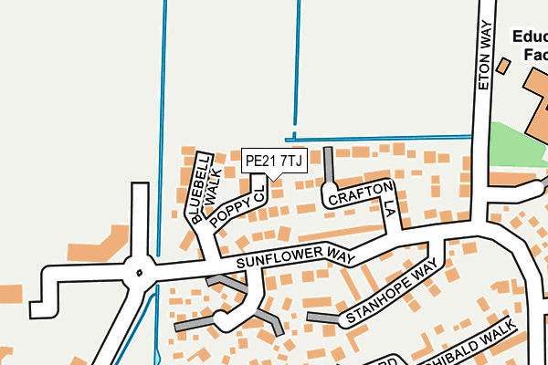PE21 7TJ map - OS OpenMap – Local (Ordnance Survey)