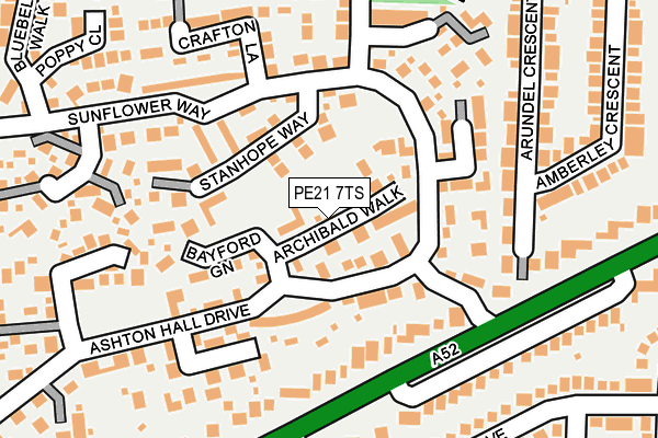 PE21 7TS map - OS OpenMap – Local (Ordnance Survey)