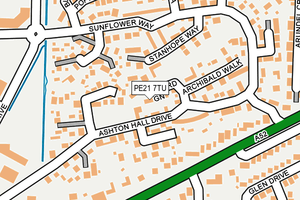 PE21 7TU map - OS OpenMap – Local (Ordnance Survey)