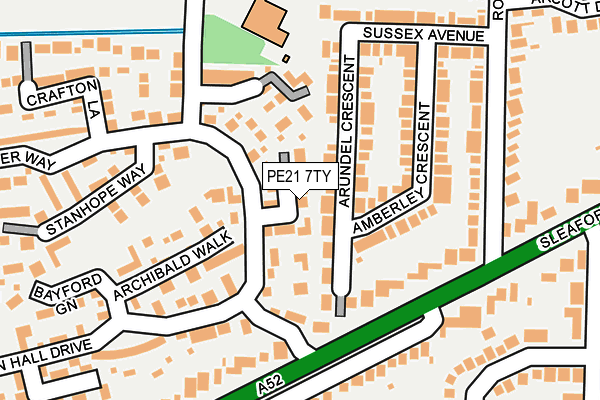 PE21 7TY map - OS OpenMap – Local (Ordnance Survey)