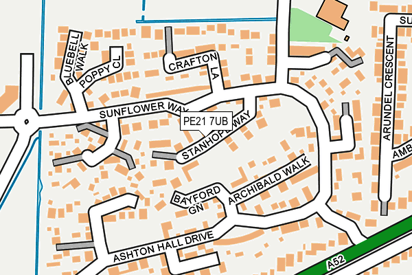 PE21 7UB map - OS OpenMap – Local (Ordnance Survey)