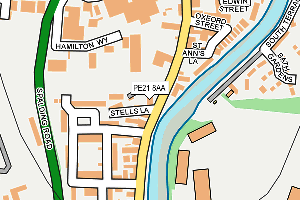 PE21 8AA map - OS OpenMap – Local (Ordnance Survey)