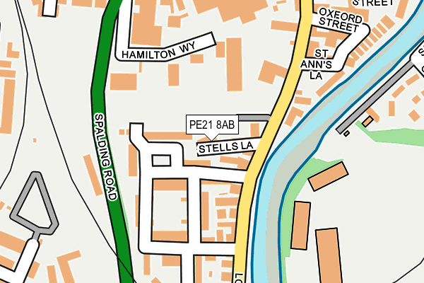 PE21 8AB map - OS OpenMap – Local (Ordnance Survey)