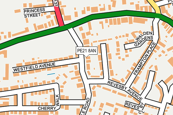 PE21 8AN map - OS OpenMap – Local (Ordnance Survey)