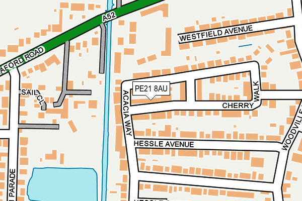 PE21 8AU map - OS OpenMap – Local (Ordnance Survey)