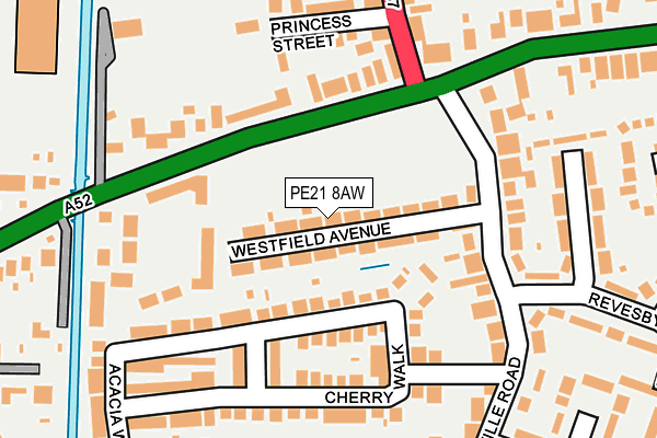 PE21 8AW map - OS OpenMap – Local (Ordnance Survey)