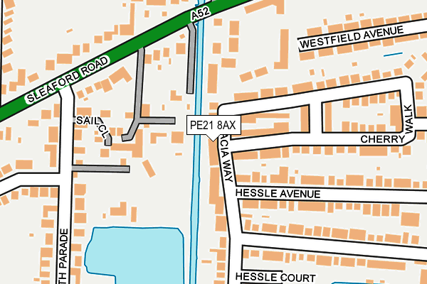 PE21 8AX map - OS OpenMap – Local (Ordnance Survey)