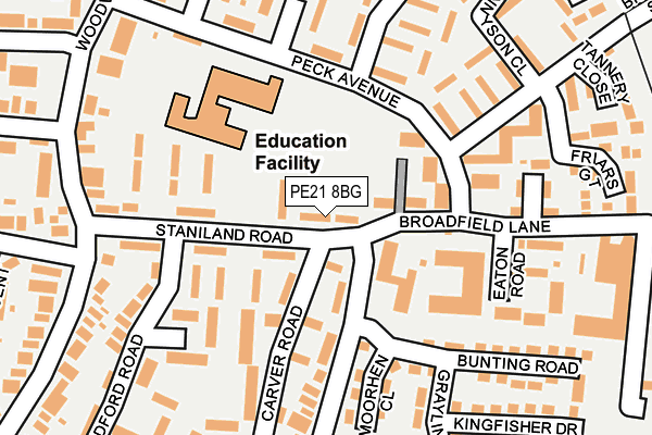 PE21 8BG map - OS OpenMap – Local (Ordnance Survey)