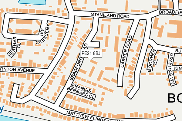 PE21 8BJ map - OS OpenMap – Local (Ordnance Survey)