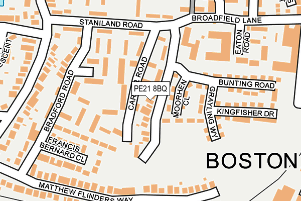 PE21 8BQ map - OS OpenMap – Local (Ordnance Survey)