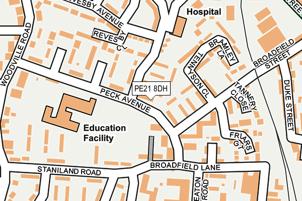 PE21 8DH map - OS OpenMap – Local (Ordnance Survey)