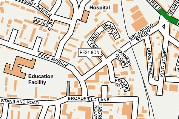 PE21 8DN map - OS OpenMap – Local (Ordnance Survey)