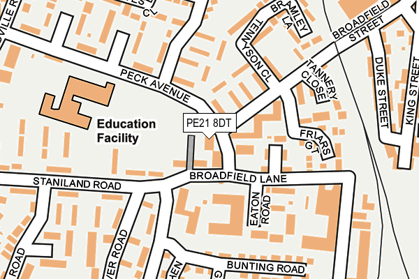 PE21 8DT map - OS OpenMap – Local (Ordnance Survey)