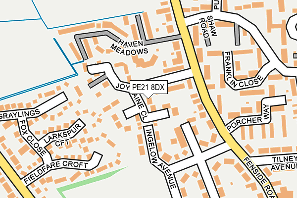 PE21 8DX map - OS OpenMap – Local (Ordnance Survey)