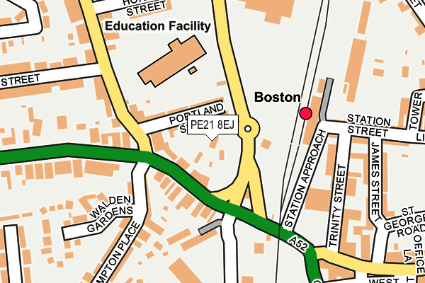 PE21 8EJ map - OS OpenMap – Local (Ordnance Survey)
