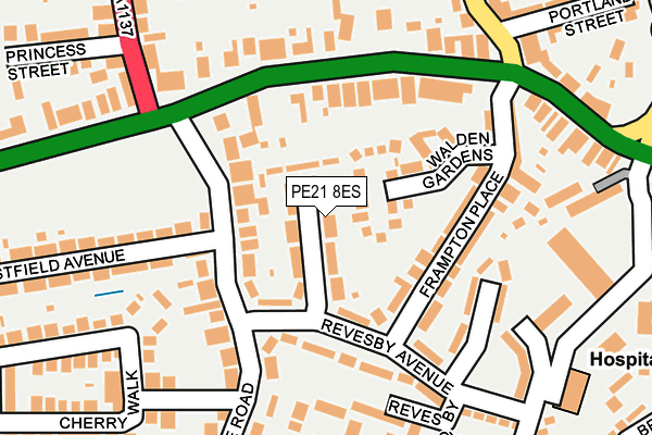 PE21 8ES map - OS OpenMap – Local (Ordnance Survey)
