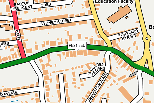 PE21 8EU map - OS OpenMap – Local (Ordnance Survey)