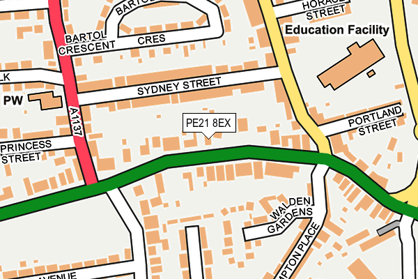 PE21 8EX map - OS OpenMap – Local (Ordnance Survey)