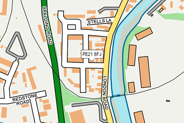 PE21 8FJ map - OS OpenMap – Local (Ordnance Survey)