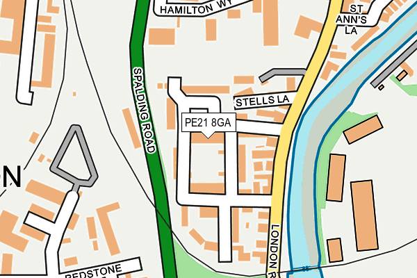PE21 8GA map - OS OpenMap – Local (Ordnance Survey)