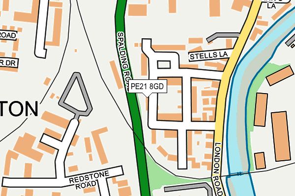 PE21 8GD map - OS OpenMap – Local (Ordnance Survey)