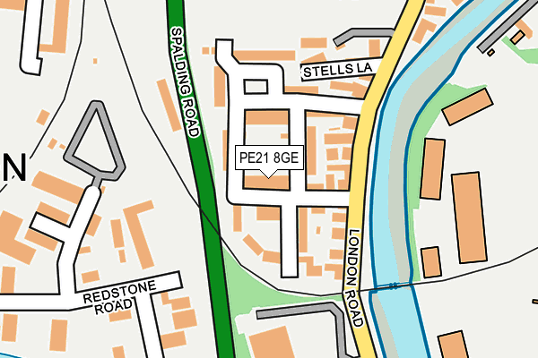 PE21 8GE map - OS OpenMap – Local (Ordnance Survey)
