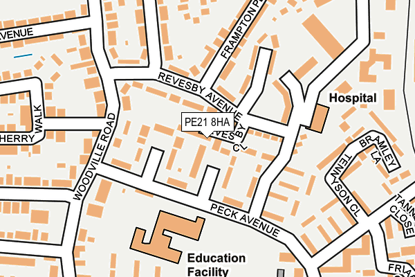 PE21 8HA map - OS OpenMap – Local (Ordnance Survey)