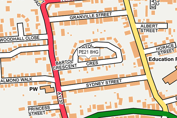 PE21 8HG map - OS OpenMap – Local (Ordnance Survey)