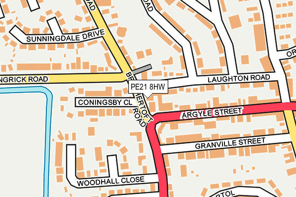 PE21 8HW map - OS OpenMap – Local (Ordnance Survey)