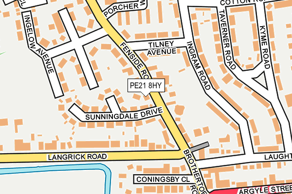 PE21 8HY map - OS OpenMap – Local (Ordnance Survey)