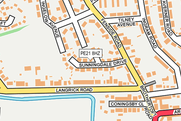 PE21 8HZ map - OS OpenMap – Local (Ordnance Survey)