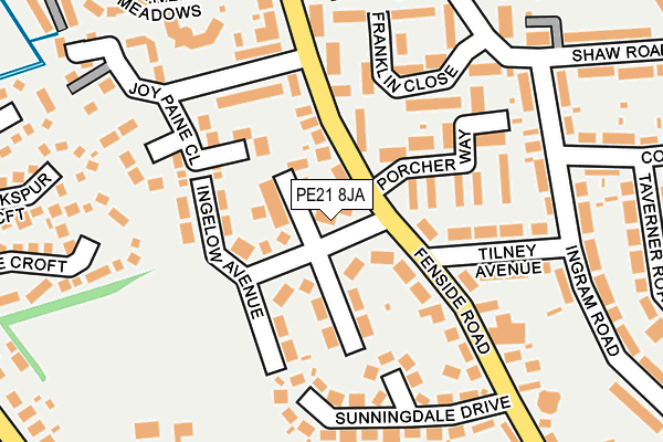 PE21 8JA map - OS OpenMap – Local (Ordnance Survey)