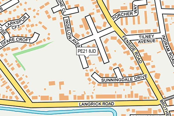 PE21 8JD map - OS OpenMap – Local (Ordnance Survey)